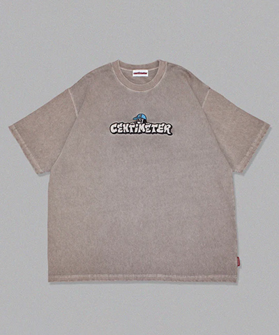 Official logo pigment tee -BROWN-