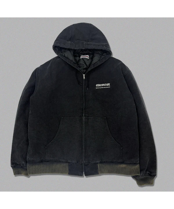 Vintage like duck hooded jacket -3.COLOR-(ブラック)
