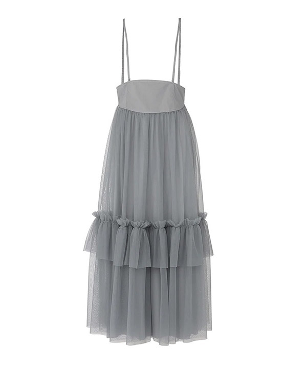 2WAY TULLE TIERED SKIRT -3.COLOR-(ライトグレー)