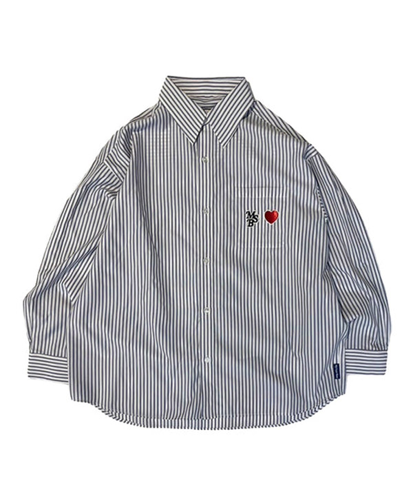 heart patch shirt -2.COLOR-(ネイビー)