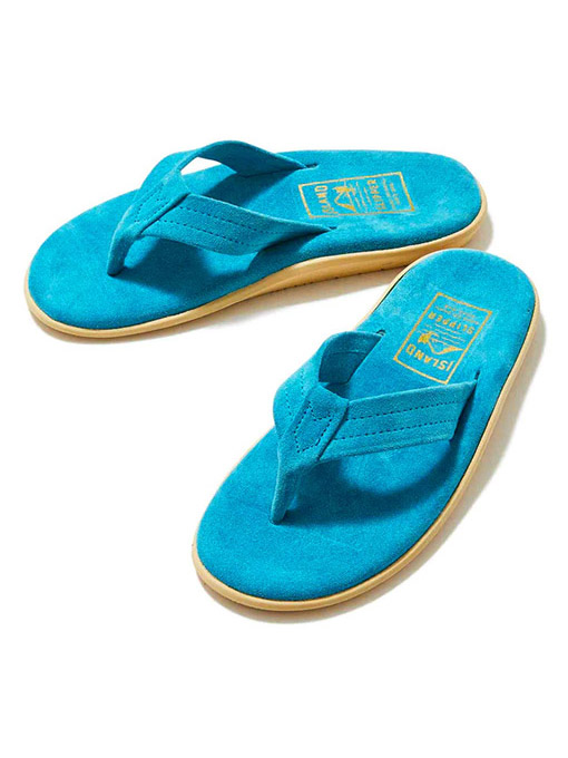 SUEDE LEATHER SANDAL -TURQUOISE-
