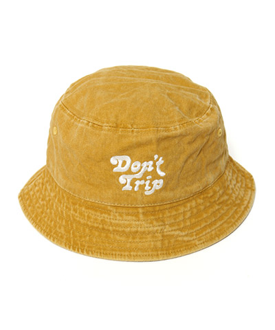 DON'T TRIP WASHED BUCKET HAT -MUSTARD-