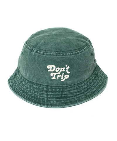 DON'T TRIP WASHED BUCKET HAT -GREEN-