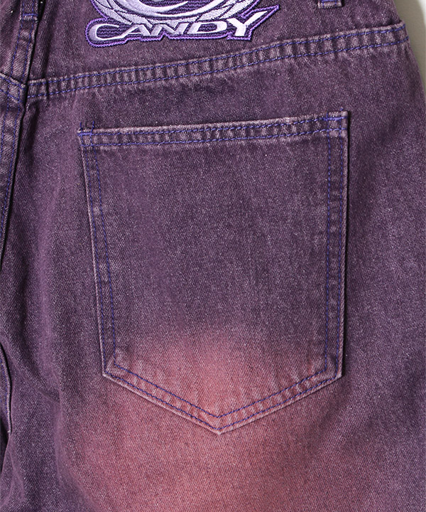 LOGO DENIM PANTS -PURPLE-