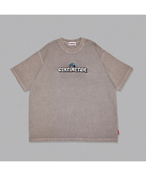 Official logo pigment tee -BROWN-
