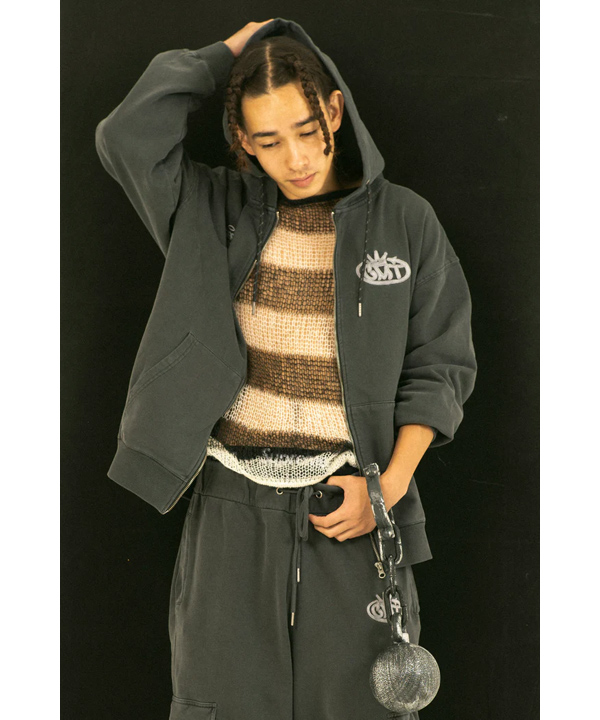 CENTIMETER(センチメーター)/ CMT logo pigment fullzip hoodie -3