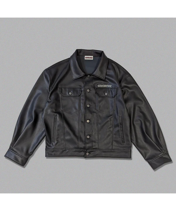 CENTIMETER(センチメーター)/ Synthetic leather jacket -ブラック 
