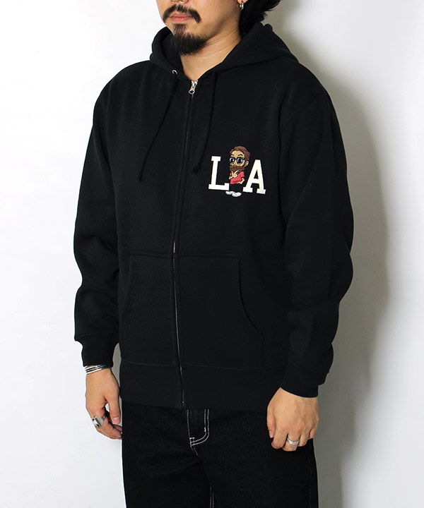 LA MARVIE ZIP HOODIE -BLACK-