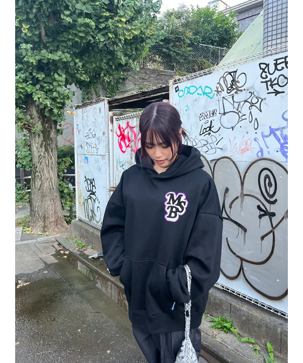 My Sugar Babe/MSB(マイシュガーベイブ)/ MSB Wappen hoodie -BLACK