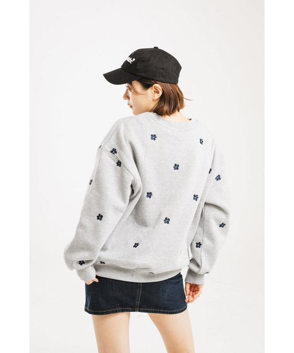 All over pattern flower sweatshirt -2.COLOR-
