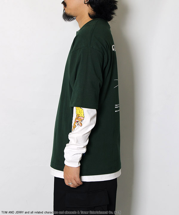 SEQUENZ(シークエンズ)/ TOM and JERRY STAFF FAKE LAYERD L/S TEE -3 