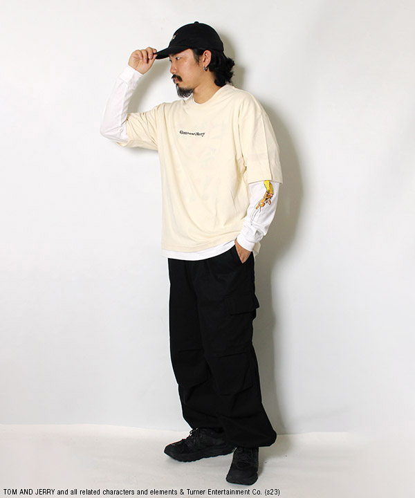 TOM and JERRY STAFF FAKE LAYERD L/S TEE -3.COLOR-