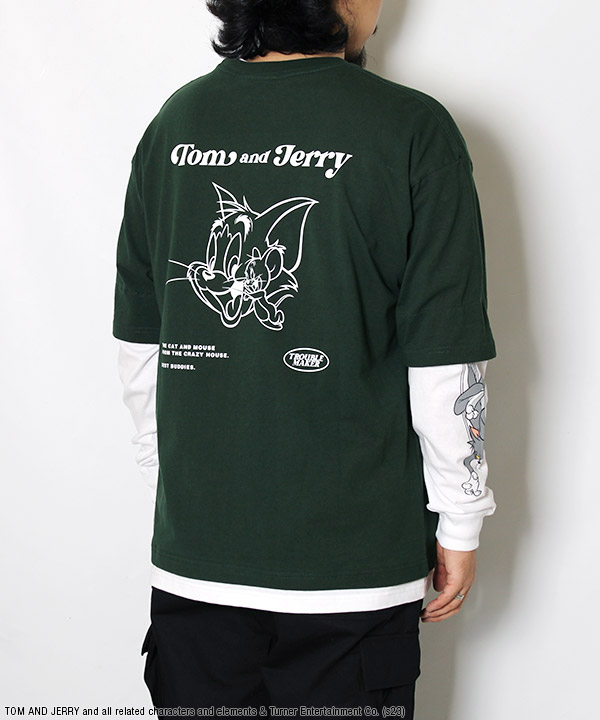 TOM and JERRY STAFF FAKE LAYERD L/S TEE -3.COLOR-(グリーン)