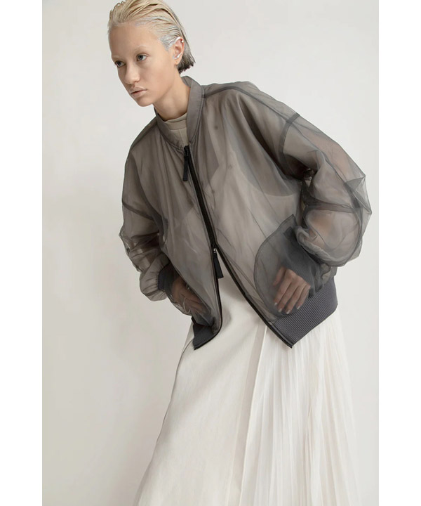 SHEER BLOUSON -GREY-