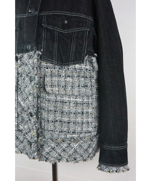 TWEED MIX DENIM JACKET -3.COLOR-