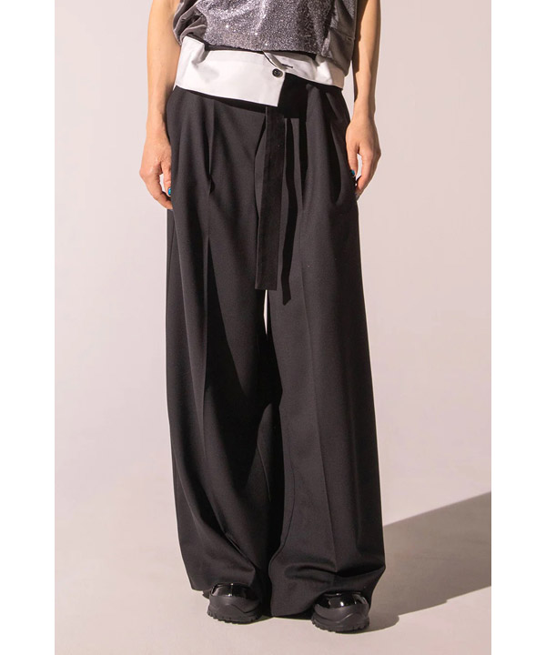 AULA AILA(アウラアイラ)/ HIGH WAIST LINE PANTS -BLACK- | Blue in 