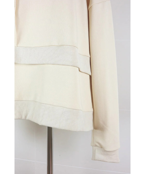 ZIP CUTTING PULLOVER -OFF WHITE-