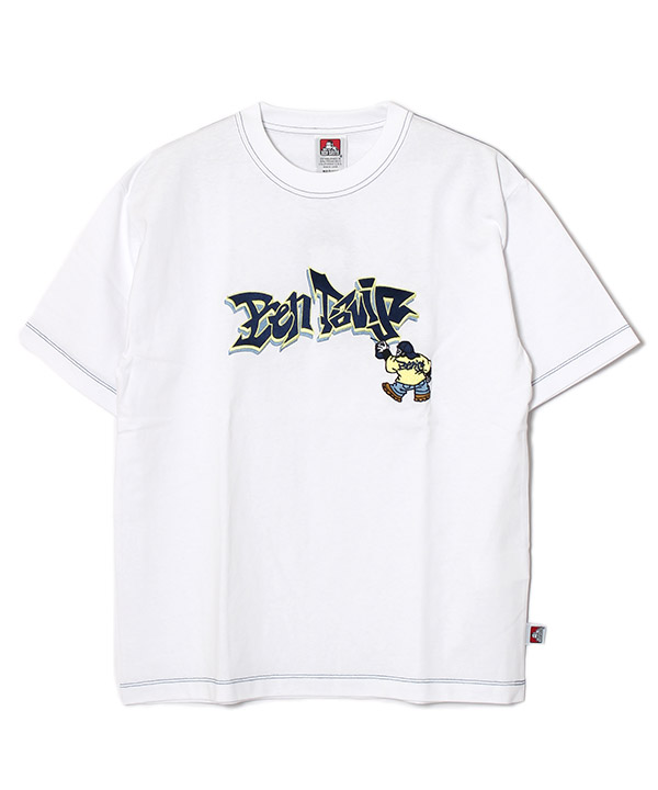 SPRAY ART CONTRAST STITCH TEE(ホワイト)