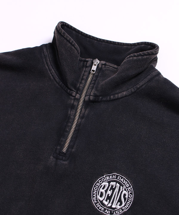 CIRCLE LOGO VNTG 1/4 ZIP TOP -ブラック-