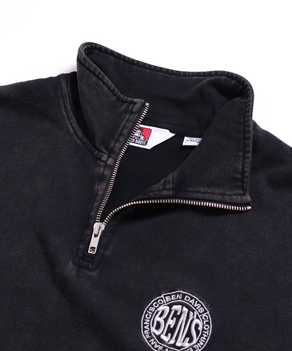 CIRCLE LOGO VNTG 1/4 ZIP TOP -ブラック-