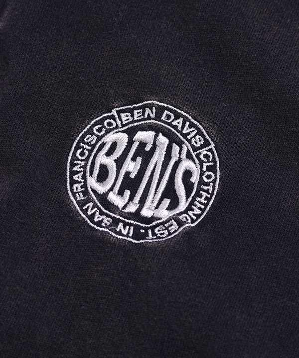 BEN DAVIS(ベンデイビス)/ CIRCLE LOGO VNTG 1/4 ZIP TOP -ブラック- Blue in Green  ONLINE STORE