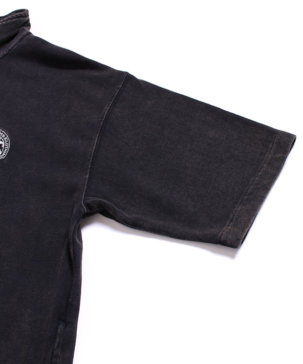 CIRCLE LOGO VNTG 1/4 ZIP TOP -ブラック-