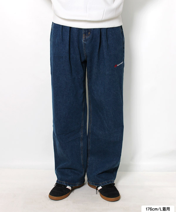 TUCK DENIM PANTS -インディゴ-