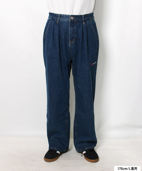 TUCK DENIM PANTS -インディゴ-