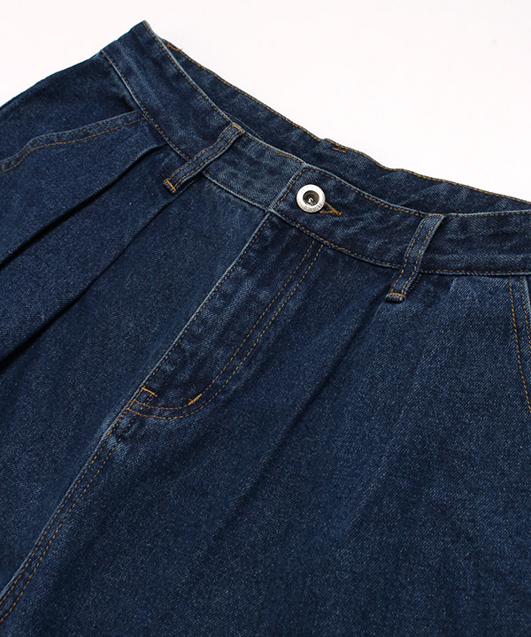 TUCK DENIM PANTS -インディゴ-