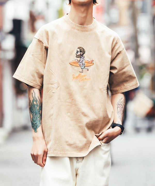 Mr.Marvie PIGMENT TEE -ORANGE-