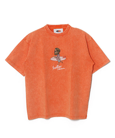 Mr.Marvie PIGMENT TEE -ORANGE-