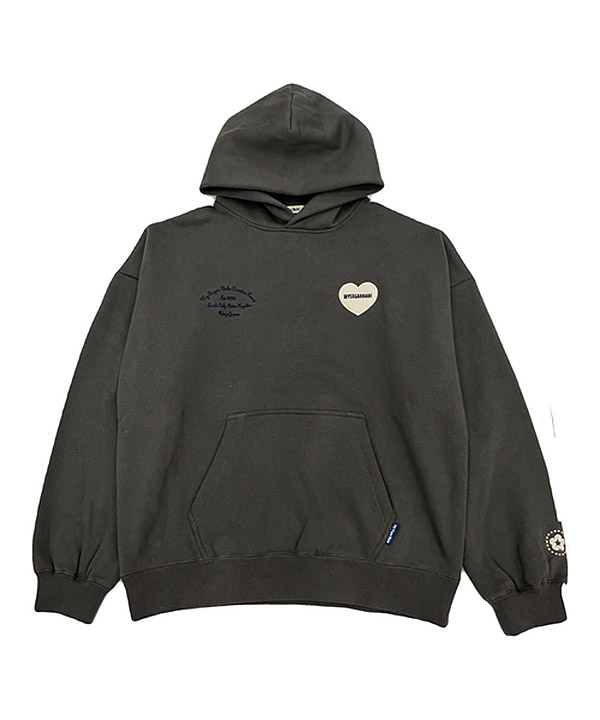 patch heart logo hoodie -2.COLOR-(スミクロ)