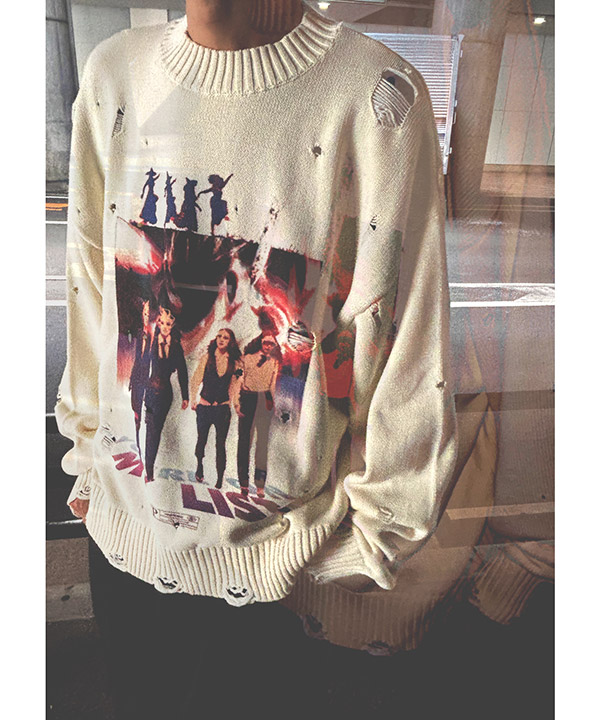 Printed Knit Sweater