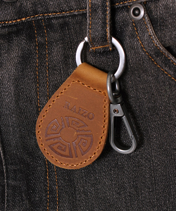 KEYRING AGING DENIM