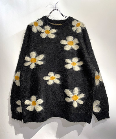 SHAGGY RAGLAN CREW SWEATER -マルチ-