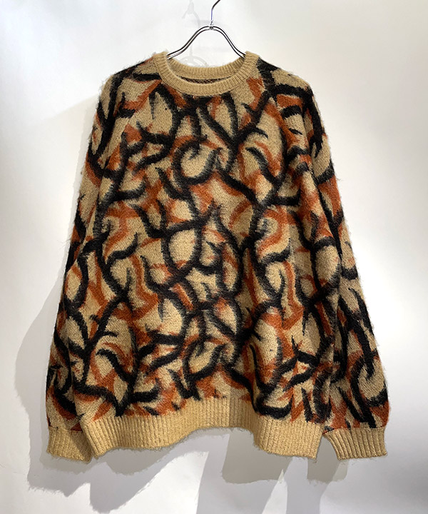 SHAGGY RAGLAN CREW SWEATER -マルチ 2-