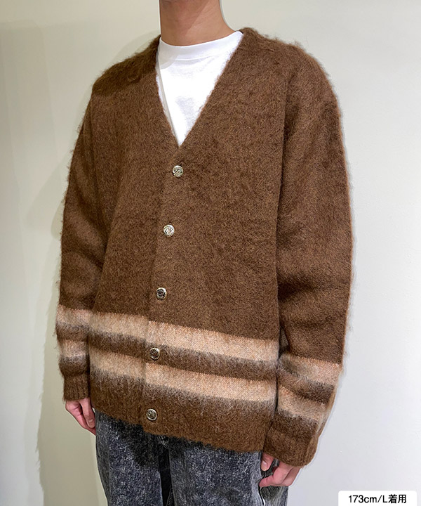 VINTAGE MOHAIR STRIPE CARDIGAN