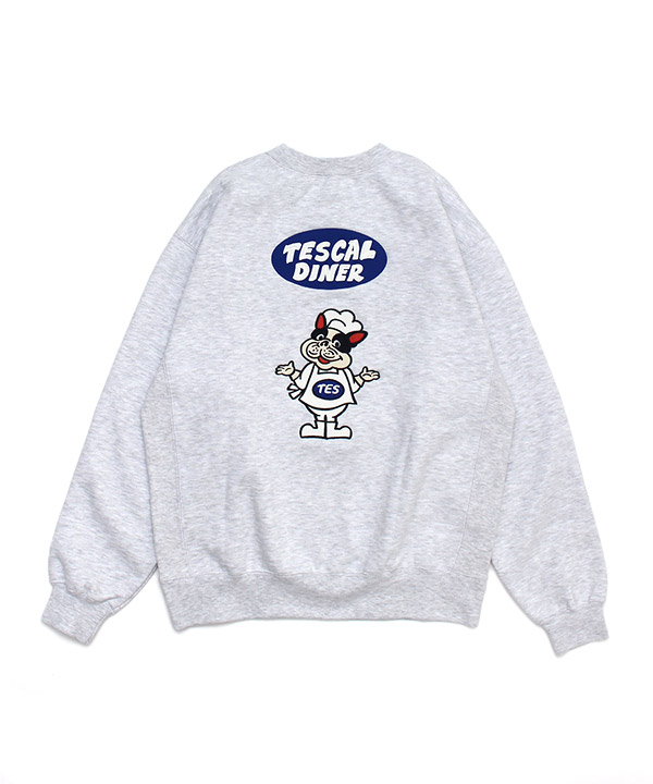 TES CAL DINER EMB BIG SWEAT(グレー)