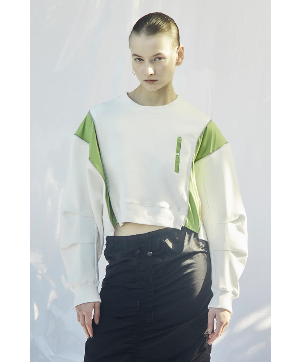 ZIP CROPPED PULLOVER -3.COLOR-