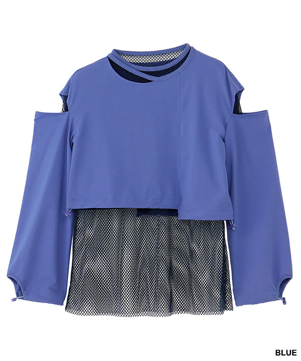 MESH COMBINATION REVERSIBLE PULLOVER -3.COLOR-