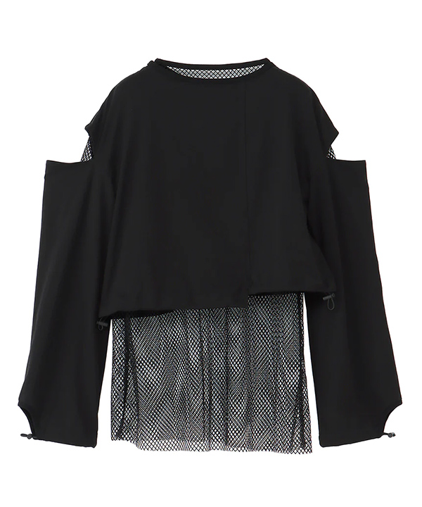 MESH COMBINATION REVERSIBLE PULLOVER -3.COLOR-