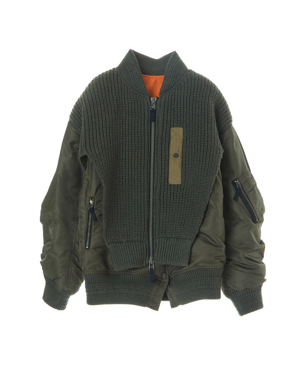 MA-1 KNIT COMBINATION BLOUSON(カーキ)