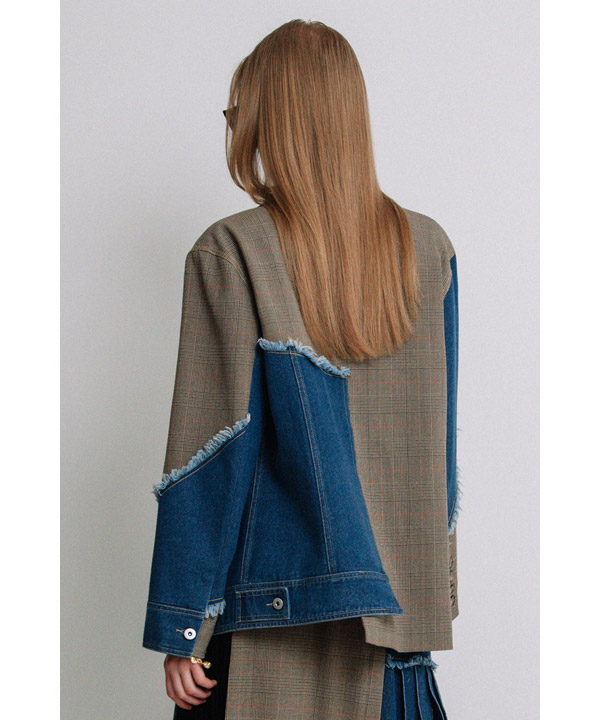 DENIM COMBINATION JACKET