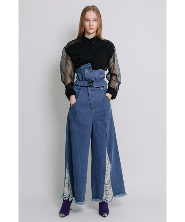 DAMEGE DENIM PANTS