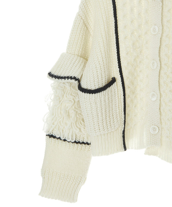 LOOP FRINGE KNIT CARDIGAN