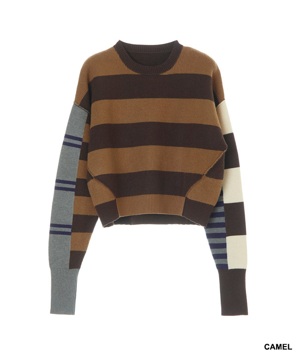 MULTI BORDER KNIT PULLOVER