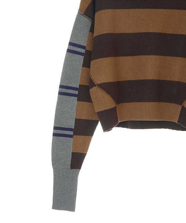 MULTI BORDER KNIT PULLOVER