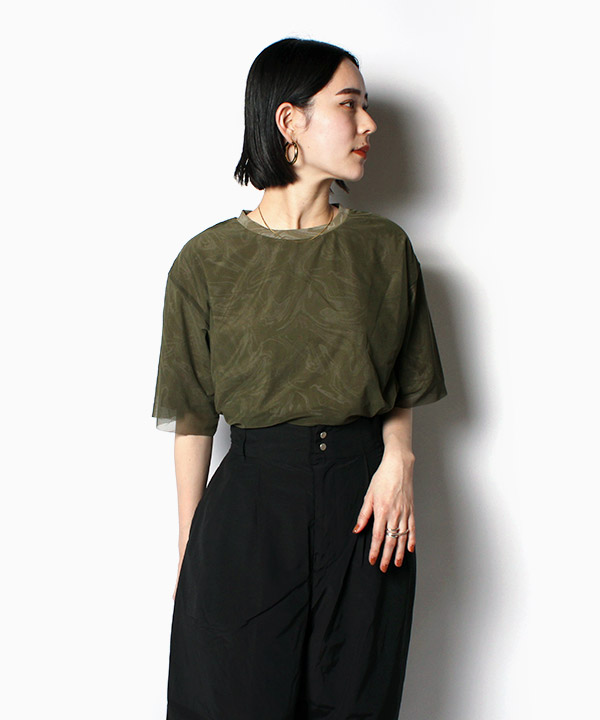 TULLE LAYERED TEE -3.COLOR-(オリーブ)
