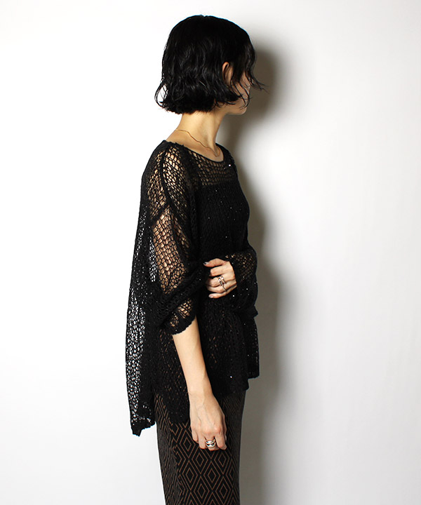 SPANGLE MESH KNIT