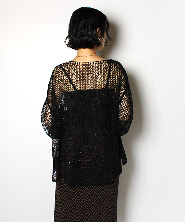 SPANGLE MESH KNIT